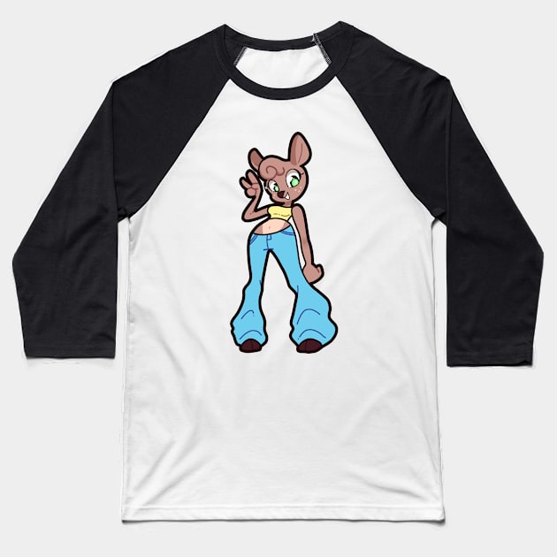 Deer Girl Baseball T-Shirt by Indy-Site